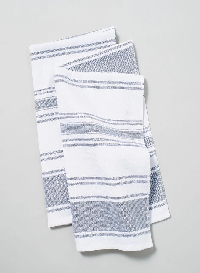 Sur La Table Ultra-Absorbent Terry Towels, Blue, Set of 2 Plush Cotton Terry Towels for Fast Drying and Heavy Kitchen Use, Set of 2 - Image 1