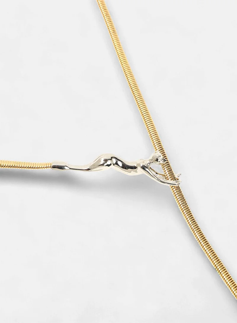 SOHI Jaguar Lariat Artificial Necklace Jewellery