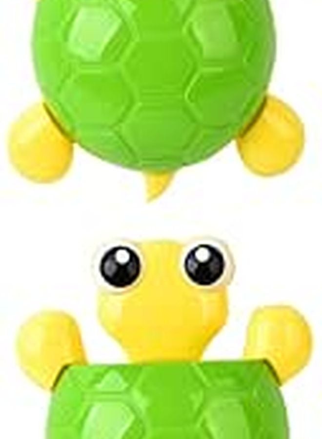 Green Turtle Suction Cup Toothbrush Holder Rack 2 Pack Bathroom Organizer Storage - Image 1