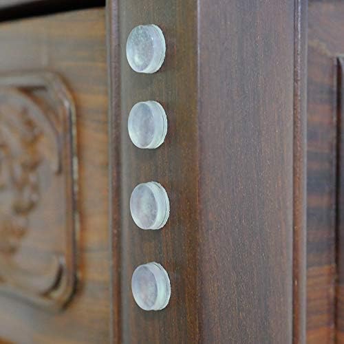 DGQ 100Pack Clear Round Self-Adhesive Rubber Pad Silicon Bumpers 3/8" for Home Kitchen Door Drawers Cabinet Furniture - Image 4