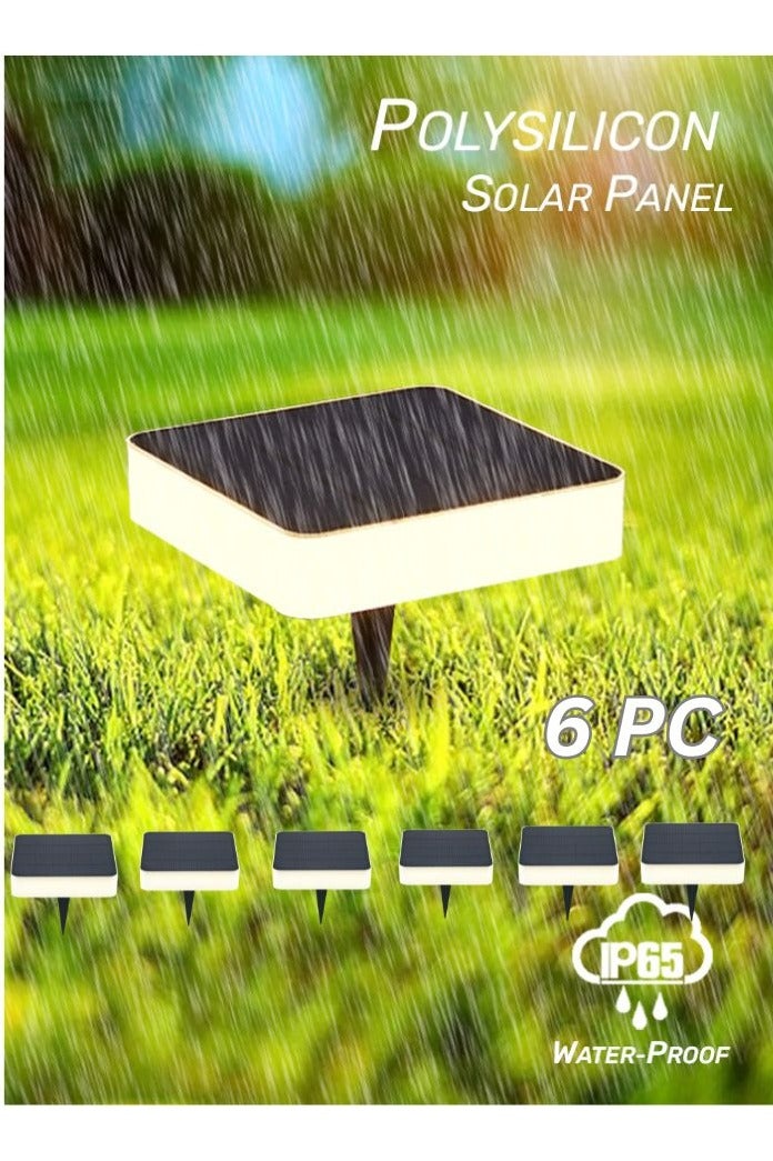 Vmax 6-Pack Solar LED Outdoor Lights – White Light Garden, Wall & Pathway Lighting, Waterproof, Auto Dusk-to-Dawn, Energy Saving, 2-in-1 Mount - Image 1