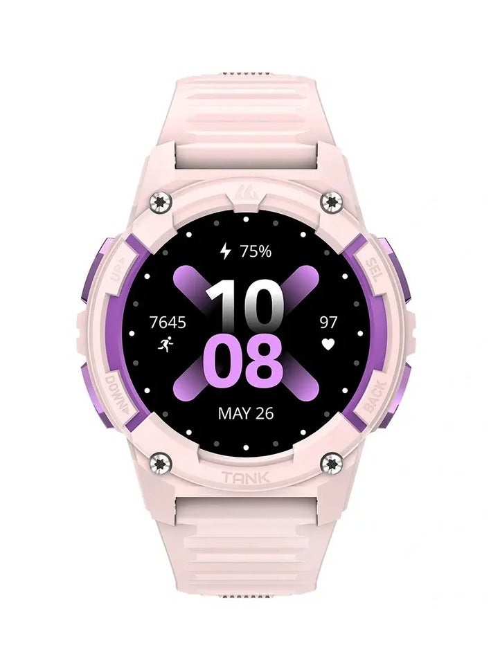 KOSPET TANK S2 Smartwatch – AMOLED Display, Bluetooth Calling, 5ATM Waterproof, Comprehensive Health Tracking, 12-Day Battery Life, Precise GPS, Alexa & AI Voice Assistant – Perfect for Athletes & Adventurers Pink - Image 2