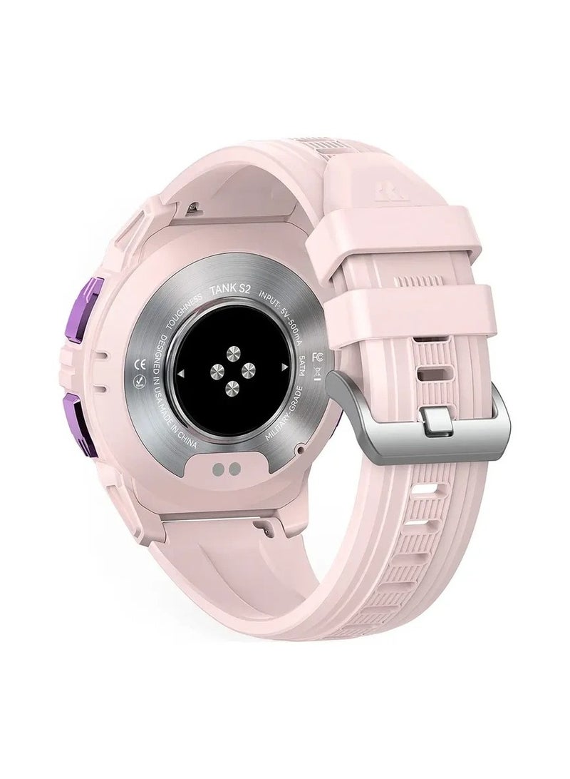 KOSPET TANK S2 Smartwatch – AMOLED Display, Bluetooth Calling, 5ATM Waterproof, Comprehensive Health Tracking, 12-Day Battery Life, Precise GPS, Alexa & AI Voice Assistant – Perfect for Athletes & Adventurers Pink - Image 3