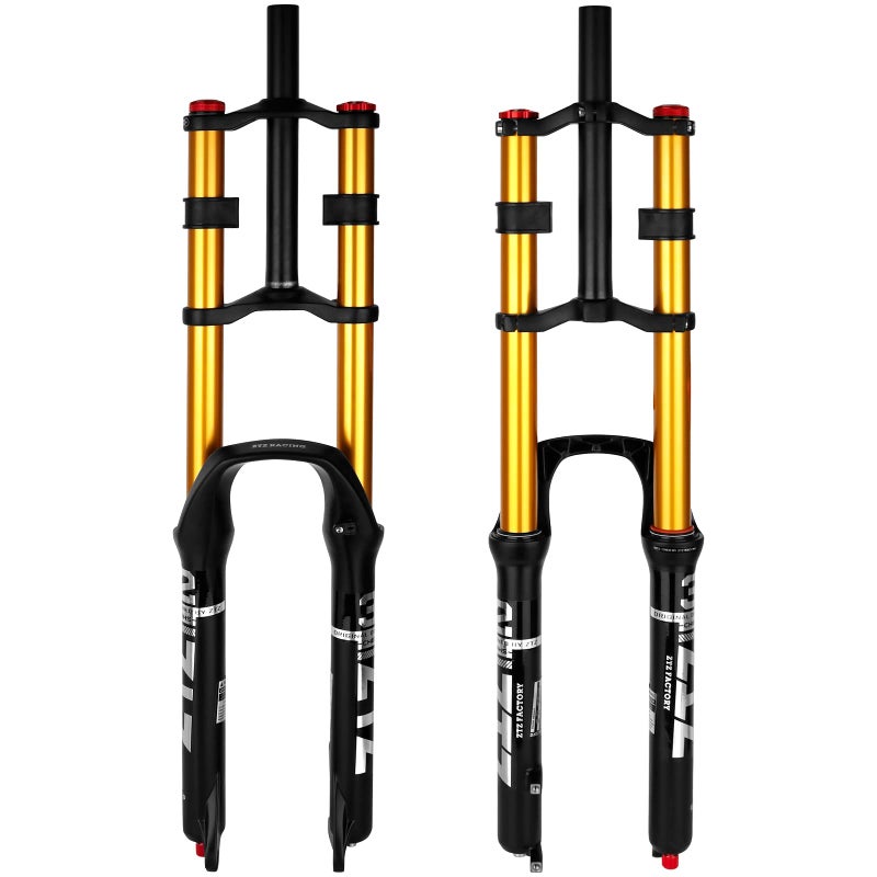 Generic B Bolany Bike Suspension Fork 26/27.5/29" for Mountain Bike DH Air Double Shoulder Downhill Rappelling Shock Absorber Straight Tube Ultralight Bicycle Shock Absorber Rebound Adjust  - Image 1