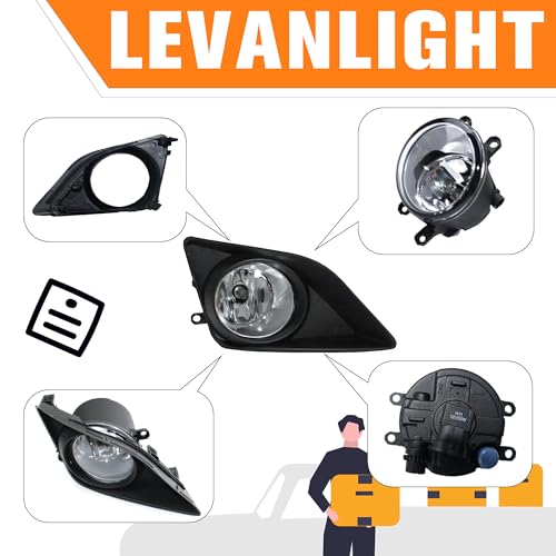 LEVANLIGHT Fog Lights Assembly Driving Fog Lights Lamps For Toyota Corolla 2009-2010 |Clear Lens Front Driving Lamps | OEM Version | 81220-0D042、81210-0D042 - Image 4