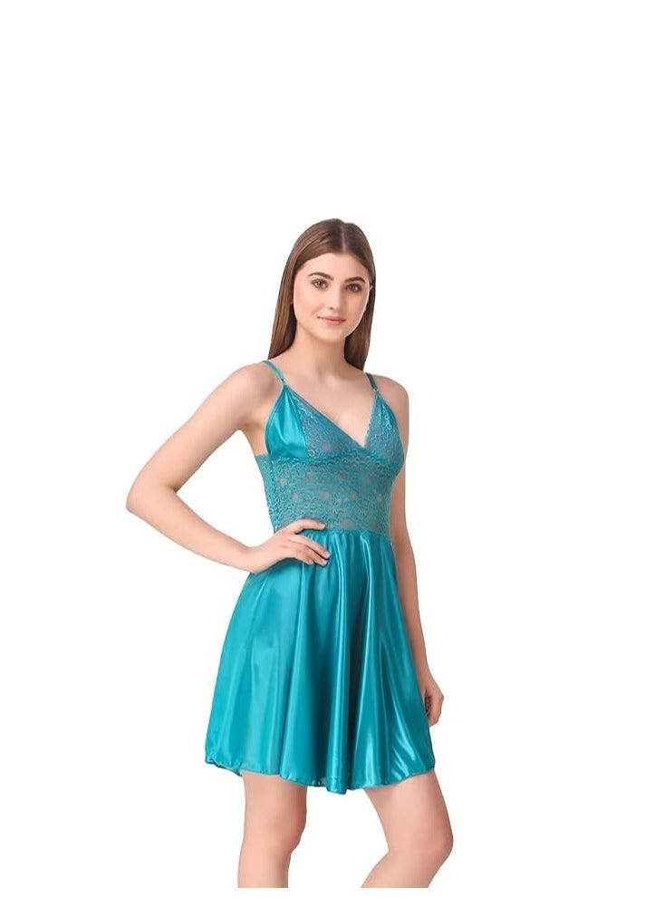 Accessorize Kingdom Accessorize Kingdom Women's Satin Solid Night Wear (Size - Free Size)  - Image 3