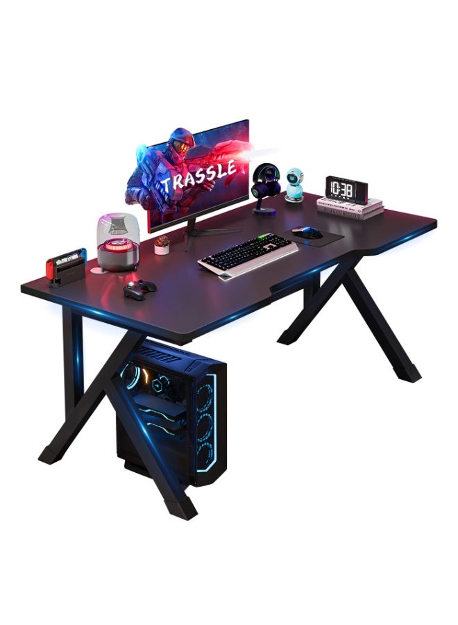 تراسل مكتب ألعاب كبير مريح، مكتب كمبيوتر، طاولة ألعاب على شكل حرف K، مكتب ألعاب كمبيوتر، مكاتب مكتبية منزلية، موفرة للمساحة - Image 2