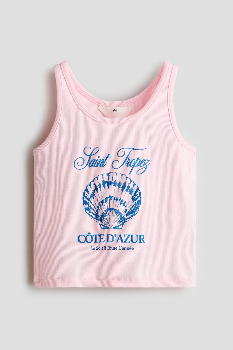 H&M Printed cotton vest top