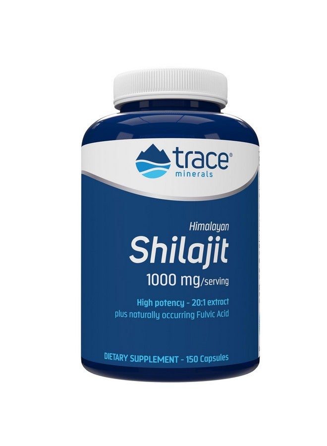 Trace Minerals معادن تتبع شيلجيت 1000 ملغ - مكمل معدني لدعم صحة الدماغ ووظيفة المناعة - صيغة دعم الطاقة الصحية مع مستخلص شيلجيت ومعادن تتبع - 150 كبسولة (75 حصة)