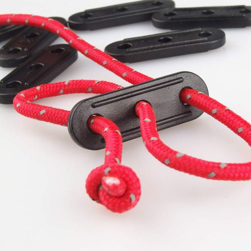 Teensery 50 Pcs Plastic Cord Tensioners Rope Adjuster Tent Guyline Wind Rope Buckle Fastener for Camping Hiking Picnic Outdoor Activities, Black - Image 5