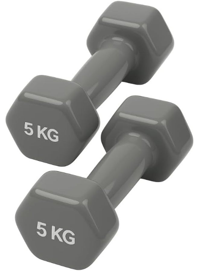 ENDLESS  Vinyl Coated Fixed Dumbbell for Gym Exercises | Pair of 5 Kg ( 2 * 11 LB ) | Material : Iron with Vinyl Coat | Weights for Women and Men - Image 1