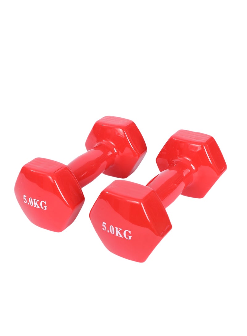 ENDLESS  Vinyl Coated Fixed Dumbbell for Gym Exercises | Pair of 5 Kg ( 2 * 11 LB ) | Material : Iron with Vinyl Coat | Weights for Women and Men - Image 3