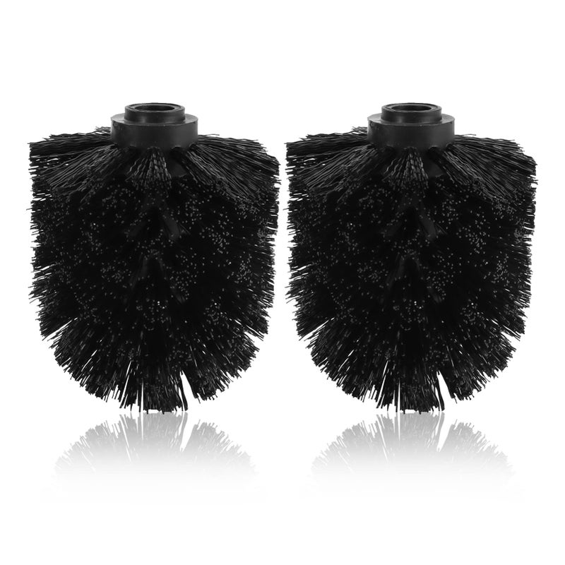 Saycker Toilet Brush Replacement Head Cleaning Tool 2PCS Toilet Bowl Brush Head with Durable Stiff Bristles ScrewOn Design for Bathroom Black