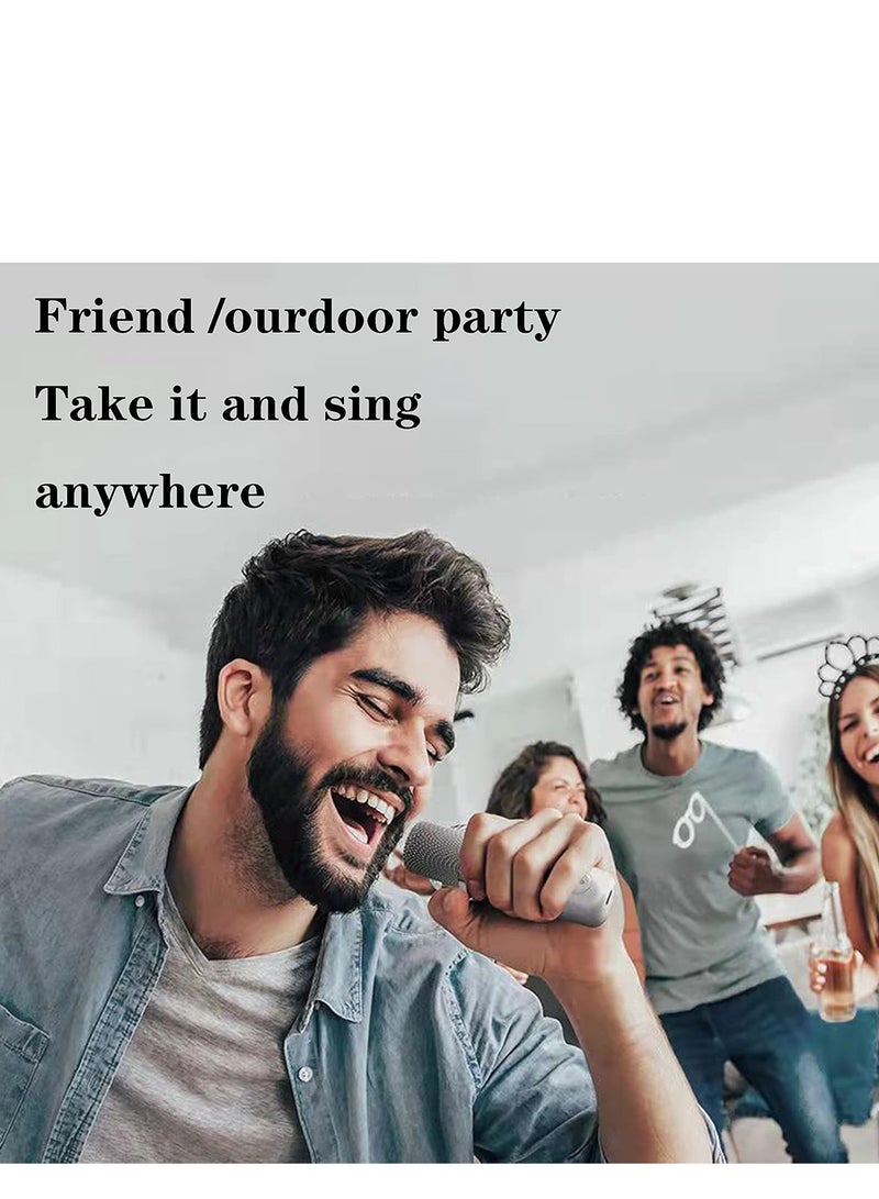 JAJEEK Rechargeable Speaker and Microphone Set | 1 HD Speaker & 2 Voice Changer Microphones | Portable High-Quality Deep Bass Stereo Sound Box | Ideal for Parties, Events, Karaoke, and Outdoor Fun (Beige) - Image 5