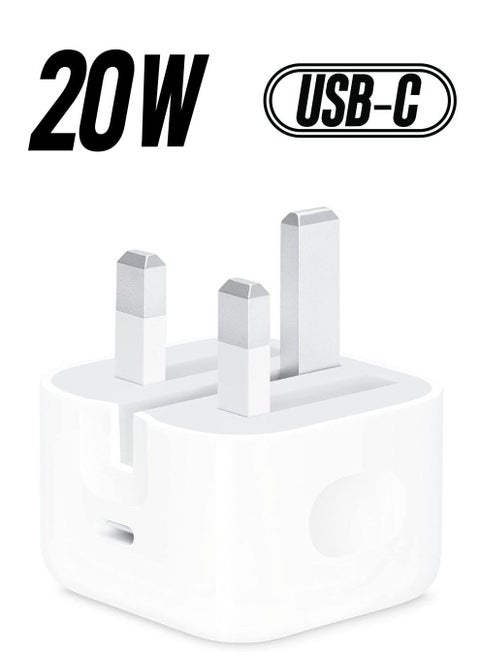 20W USB C PD Fast Charger, Dual Port Type-C QC3.0 Wall Adapter, compatible with iPhone 13/12/12 Mini/12 Pro/12 Pro Max,AirPods Pro (Without Cable, White)