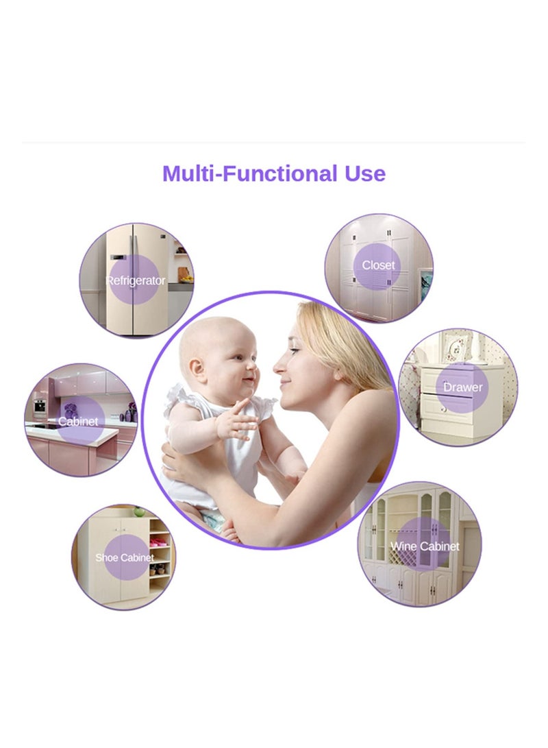 KASTWAVE أقفال خزائن للأطفال 6 عبوات لحماية الأطفال أقفال أمان للأطفال لأقفال الخزائن وأقفال الثلاجات للأطفال لاصق قوي بدون حفر متعدد الوظائف للأثاث والمطبخ - Image 5