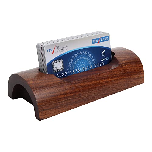 ZYNTIX Wooden Card Holder - Elegant Wooden Credit Card Holder and Visiting Card Holder for Professionals - Sleek Design, Durable Craftsmanship, Ideal for Office and Home Use - Image 1