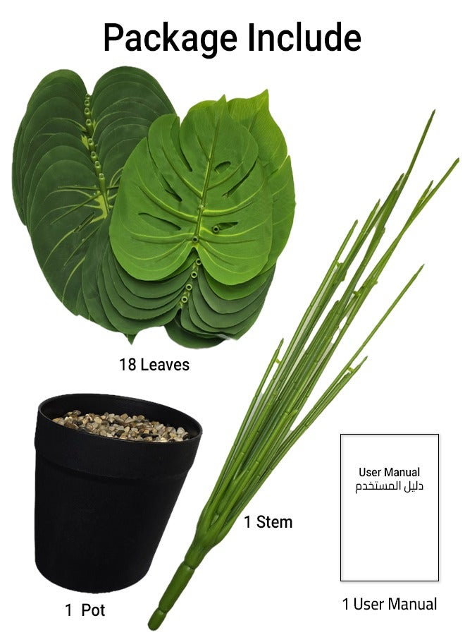 سويس كانتون نبات قشطة دندروم الاصطناعي في وعاء - 65 سم ارتفاع، ديكور استوائي واقعي، مثالي للمنزل والمكتب، بدون صيانة، أضف لمسة من الأناقة الاستوائية إلى منزلك - Image 2