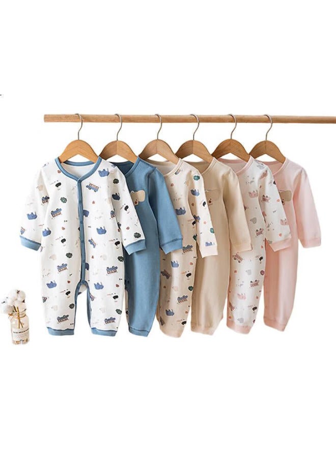 GB Baby Long Sleeve Romper Class A Full Cotton Long Sleeve Romper 5A Antibacterial And Mite-Proof Fluorescent Jumpsuit 2-Pack - Image 2