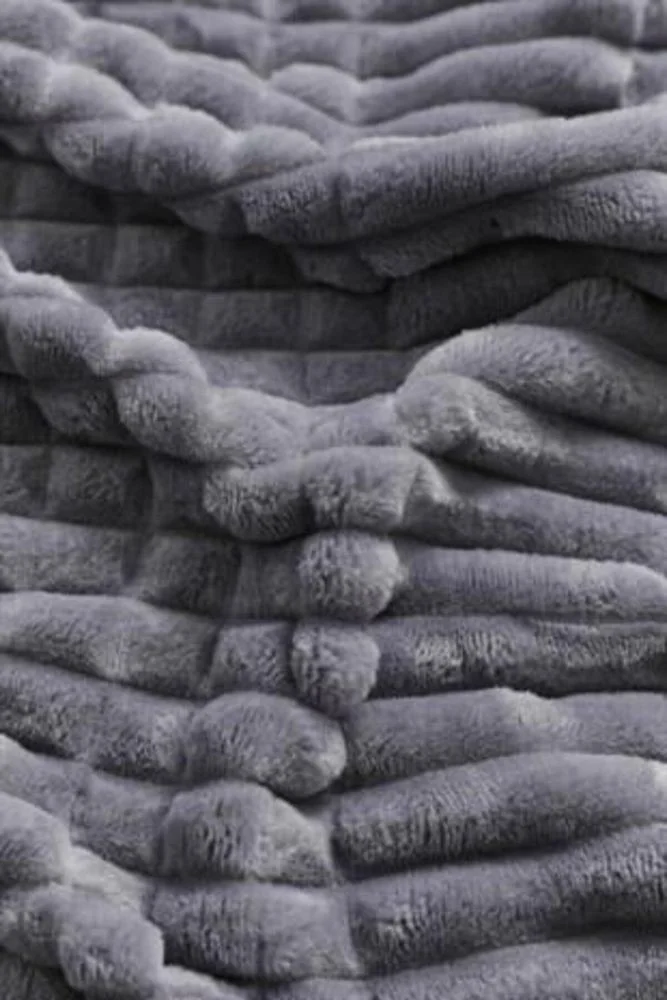 ميرينوس Modern Line 3 Piece Double Blanket Set Dark Grey