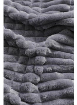 MERINOS Modern Line 3 Piece Double Blanket Set Dark Grey  - Image 3