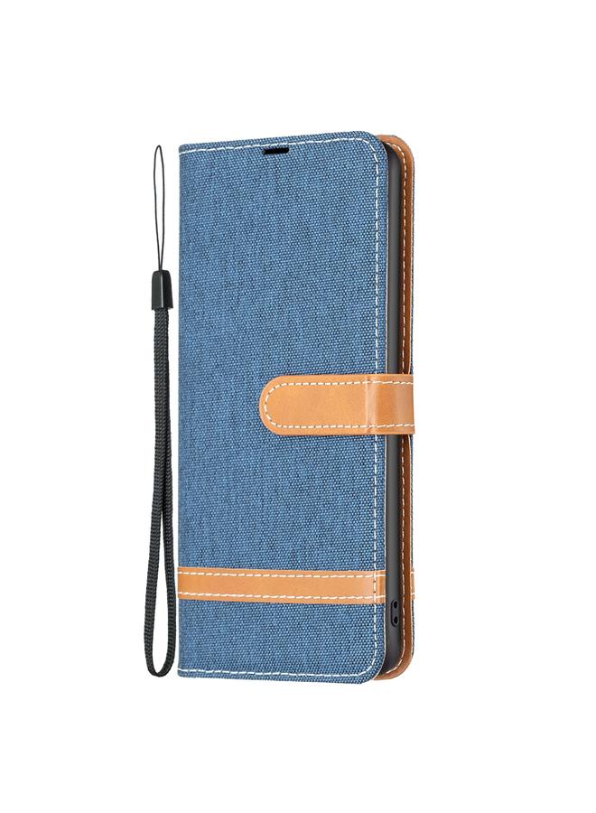 S-TOP Case For Samsung Galaxy A55 Color Block Denim Texture Leather Phone Case - Image 2