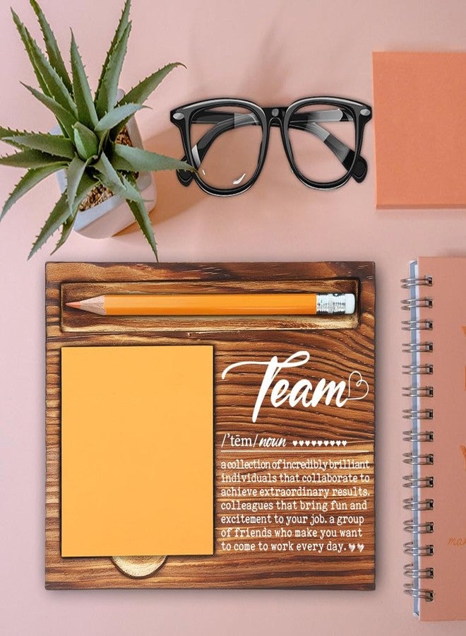MFOMFO Thank You Appreciation Gifts for Team Work Friends, Going Away Gift Retirement Gift for Team Female Leader Manager Supervisor, Farmhouse Wood Motivational Self-Stick Note Pad Holders-LBB134 - Image 2