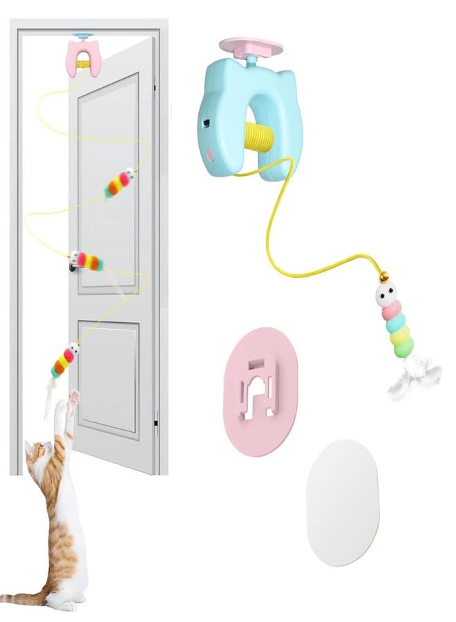 MDM HUB Interactive Cat Hanging Toy with Moving Caterpillar String, Automatic Rechargeable Teaser Toy for Indoor Cats & Kittens, Detachable Smart Pet Play Toy, (Multicolor) - Image 1