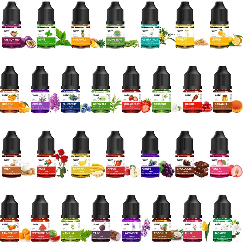 Vividye Food Flavoring Oil Lip Gloss Flavor Oil 30 Pack Concentrated Food Flavor Oil Extracts for Baking Cooking Candy Beverages Water Oil Soluble Flavoring Oil for Lip Balm and Soap Making - Image 2