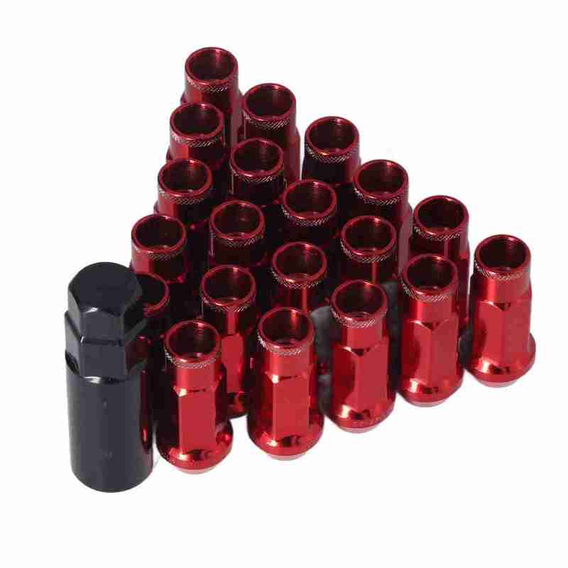 M12x1.25 Lug Nuts Universal Fitment For Mitsubishi Mazda Acura Hyundai - Rustproof Metal Wheel Lug Nut Replacement - Red High Strength Wheel Accessories - Image 1