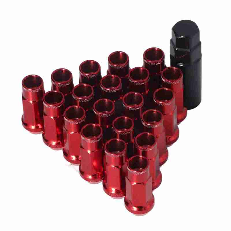 M12x1.25 Lug Nuts Universal Fitment For Mitsubishi Mazda Acura Hyundai - Rustproof Metal Wheel Lug Nut Replacement - Red High Strength Wheel Accessories - Image 2