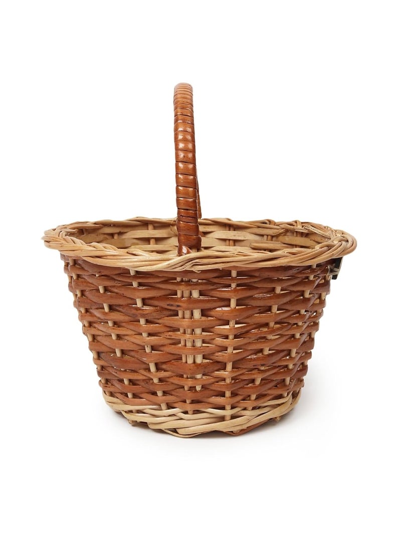 Habere India-All the Cultures Fabricating India Habere IndiaAll the Cultures Fabricating India Gift Hamper Wicker BasketsDecorative Storage Wicker BasketsClothes Storage BasketsFruit Wicker Baskets Sizes 20 20 10 Cm S Round Brown  - Image 4