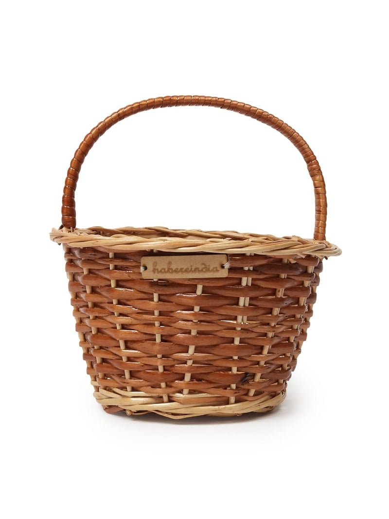 Habere India-All the Cultures Fabricating India Habere IndiaAll the Cultures Fabricating India Gift Hamper Wicker BasketsDecorative Storage Wicker BasketsClothes Storage BasketsFruit Wicker Baskets Sizes 20 20 10 Cm S Round Brown  - Image 3