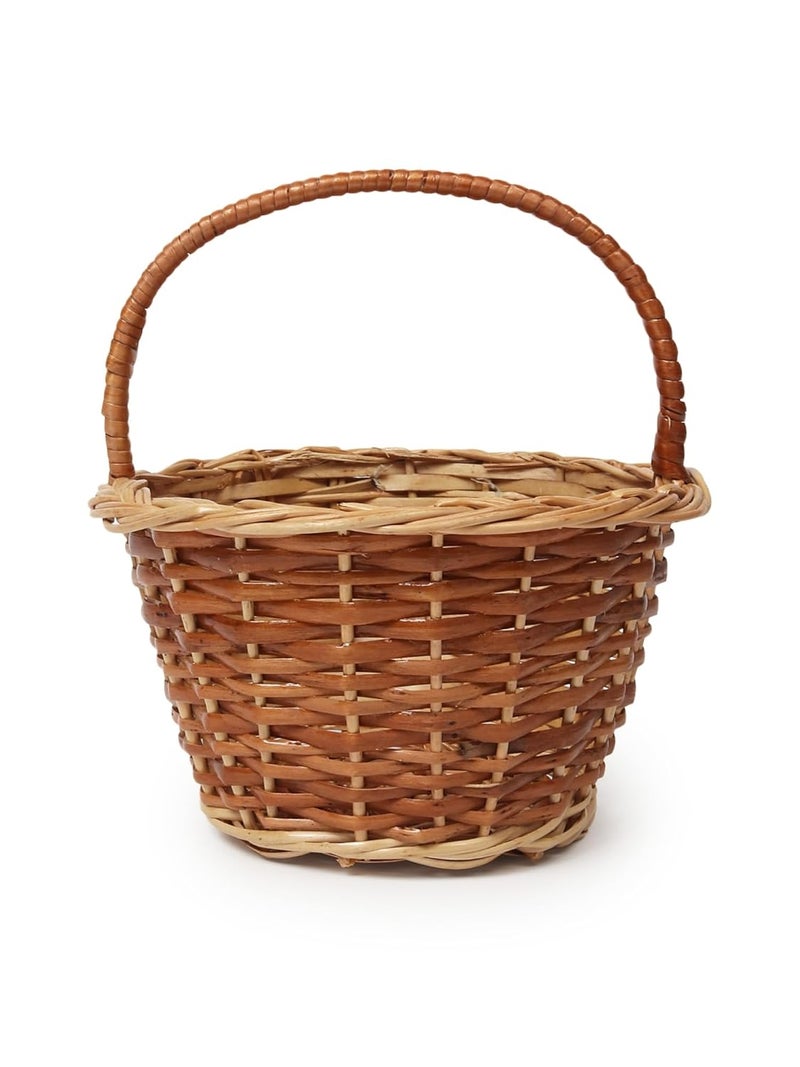 Habere India-All the Cultures Fabricating India Habere IndiaAll the Cultures Fabricating India Gift Hamper Wicker BasketsDecorative Storage Wicker BasketsClothes Storage BasketsFruit Wicker Baskets Sizes 20 20 10 Cm S Round Brown  - Image 5