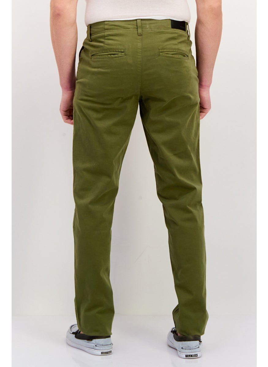 Jack Jones Men Tapered Fit Plain  Chino Pants, Olive  - Image 4