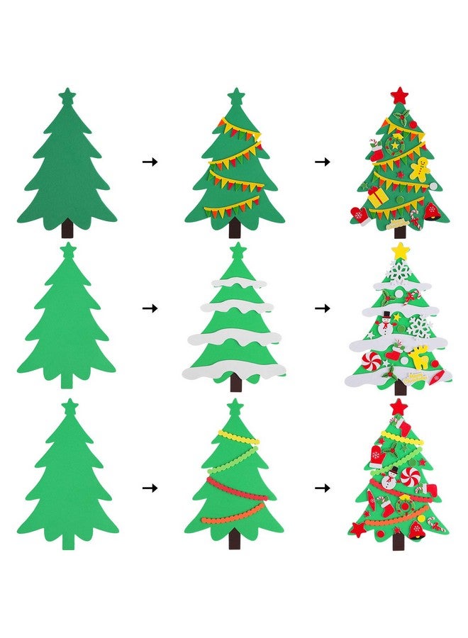 Elcoho 24 Kits Diy Foam Christmas Tree Foam Crafts Xmas Party Favors Christmas Foam Stickers For Making Crafts Christmas Tree Fun Home Activities - Image 3