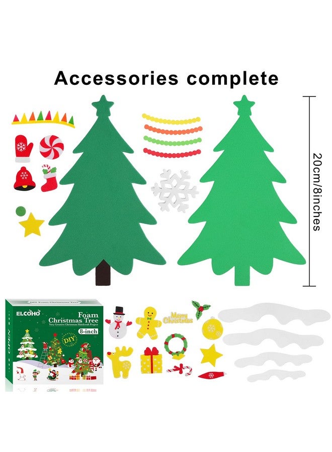 Elcoho 24 Kits Diy Foam Christmas Tree Foam Crafts Xmas Party Favors Christmas Foam Stickers For Making Crafts Christmas Tree Fun Home Activities - Image 2