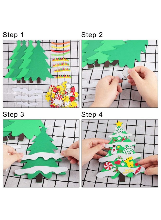 Elcoho 24 Kits Diy Foam Christmas Tree Foam Crafts Xmas Party Favors Christmas Foam Stickers For Making Crafts Christmas Tree Fun Home Activities - Image 5