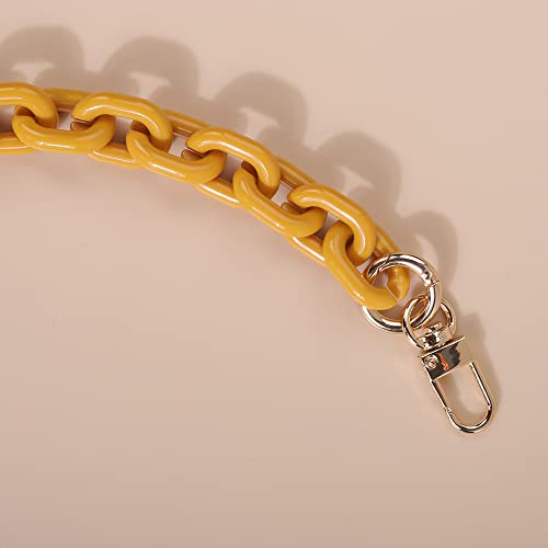 Chargances Resin Handbag Chain Strap 60cm Length Purse Chain Strap Bag Accessories Cross-Body Bag Chain Strap with Mental Clasp for Women and Girls (Yellow-60m) - Image 4