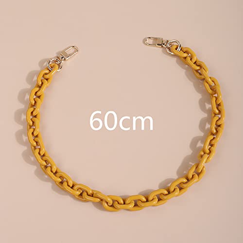 Chargances Resin Handbag Chain Strap 60cm Length Purse Chain Strap Bag Accessories Cross-Body Bag Chain Strap with Mental Clasp for Women and Girls (Yellow-60m) - Image 3
