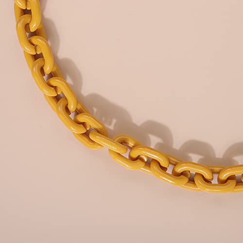 Chargances Resin Handbag Chain Strap 60cm Length Purse Chain Strap Bag Accessories Cross-Body Bag Chain Strap with Mental Clasp for Women and Girls (Yellow-60m) - Image 5