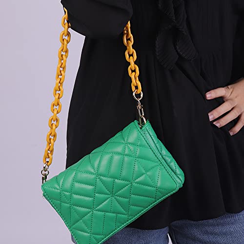 Chargances Resin Handbag Chain Strap 60cm Length Purse Chain Strap Bag Accessories Cross-Body Bag Chain Strap with Mental Clasp for Women and Girls (Yellow-60m) - Image 2