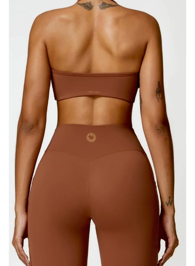 KAWN.YOGA Womens Open Back Sports Bra - Padded Low Impact Workout Yoga Bra with Removable Built in Bra