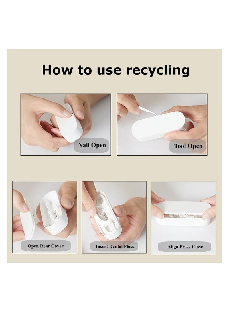 Portable Floss Dispenser, Refillable Dental Floss Storage, Travel Friendly Adult Floss Clean Teeth and Oral Care, Won't Tear, Snap or Stretch, Perfect for Dinners, Dating, Travel, Hotels(2 Pack) - Image 4