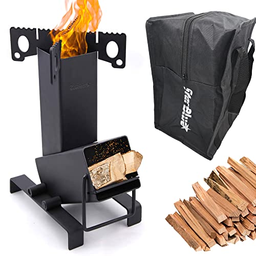 StarBlue Collapsible Rocket Stove by StarBlue with FREE Carrying Bag - A Portable Wood Burning Camping Stove with Large Fuel Chamber Best for Outdoor Cooking, Camping, Picnic, BBQ, Hunting, Fishing - Image 1