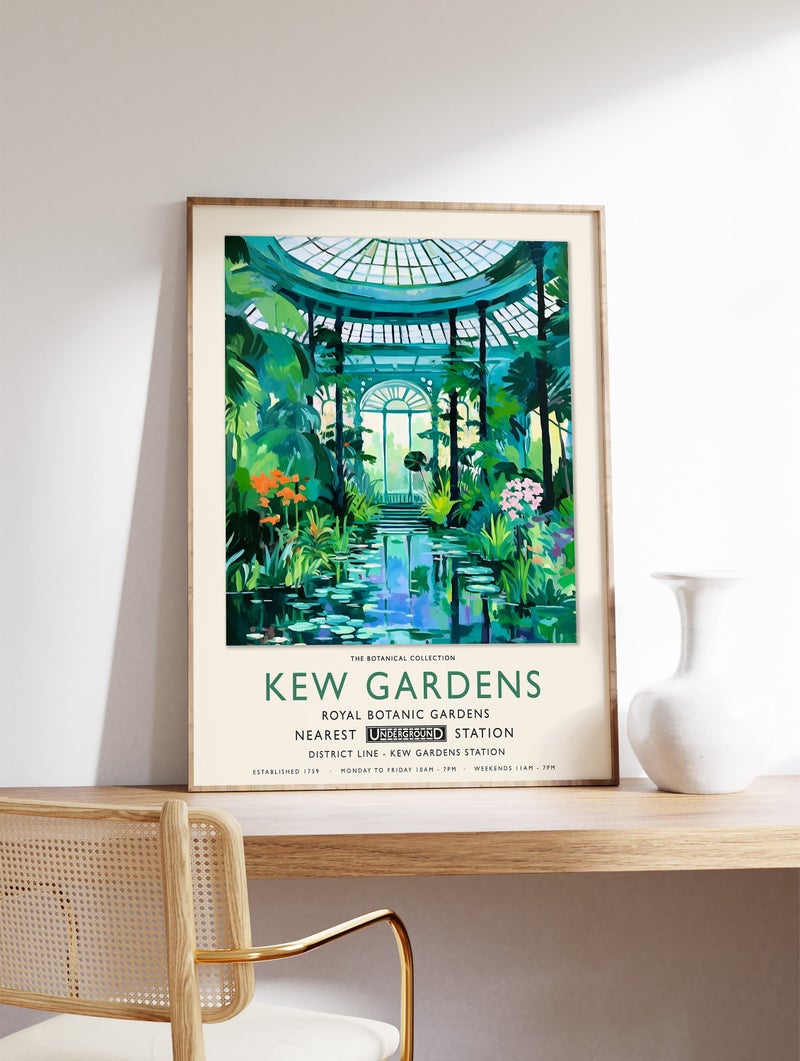 TNESSENTIAL Kew Gardens Print, London Print, Botanical Gardens Print, William Morris Poster, Vintage Wall Art, Floral Art, Vintage Poster, A1/A2/A3/A4 - Image 1