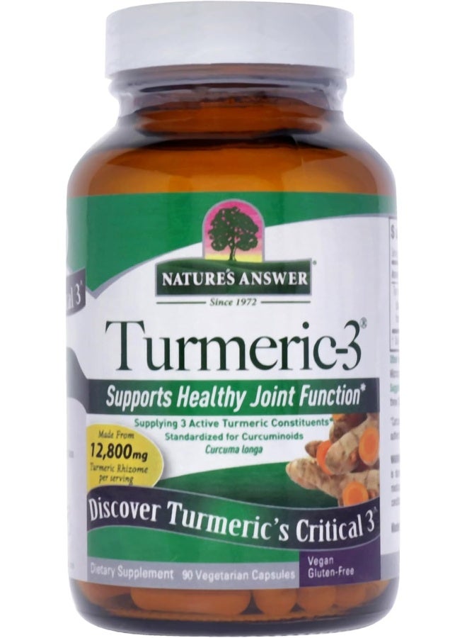 NATURE'S ANSWER Turmeric-3 12,800 Mg Vegetarian Capsules 90'S - Image 2