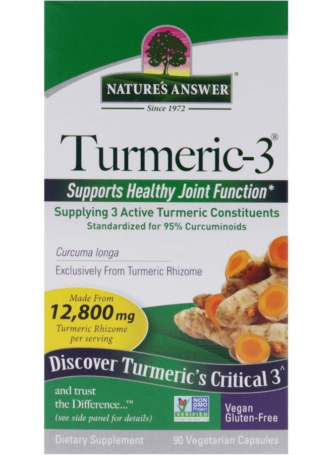 NATURE'S ANSWER Turmeric-3 12,800 Mg Vegetarian Capsules 90'S - Image 4