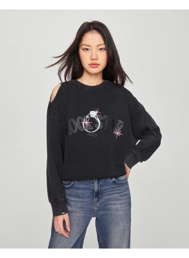 LEE هودي نسائي مريح قصير الأكتاف من لي مول بنفس الأسلوب 24 ربيع - Image 1