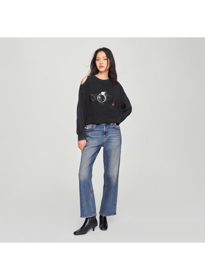 LEE هودي نسائي مريح قصير الأكتاف من لي مول بنفس الأسلوب 24 ربيع - Image 4